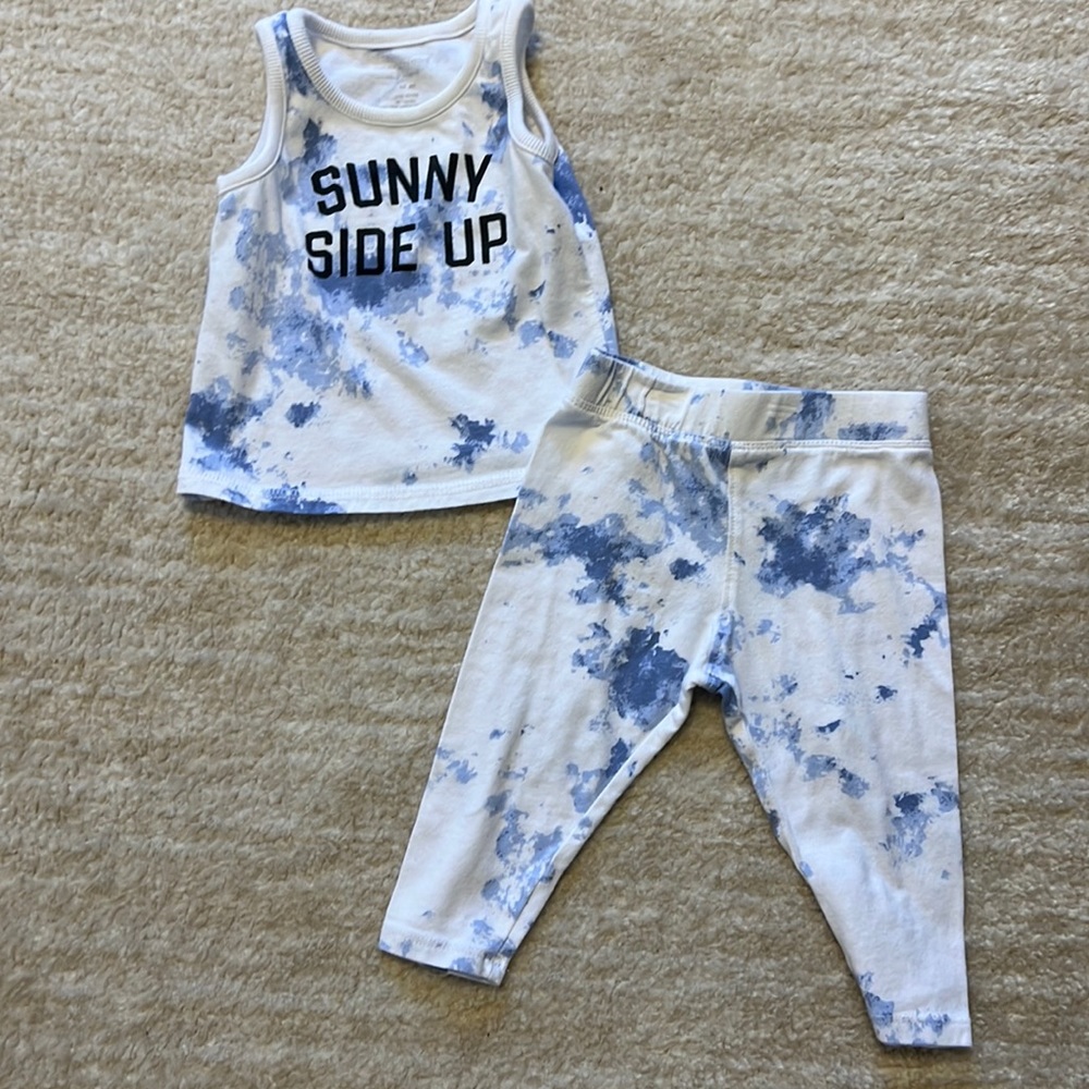 Grayson Mini Baby Boys Sunny Side Up Tie Dyed two piece set! Worn one time!